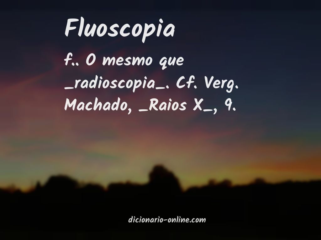 Significado de fluoscopia