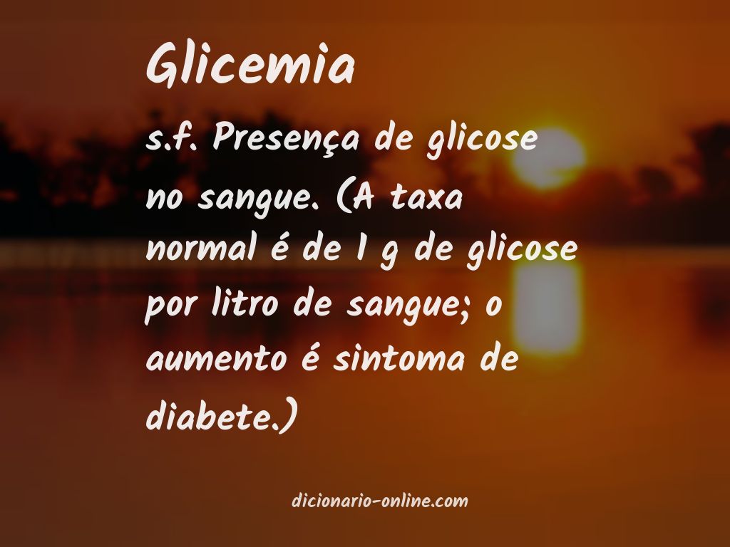 Significado de glicemia