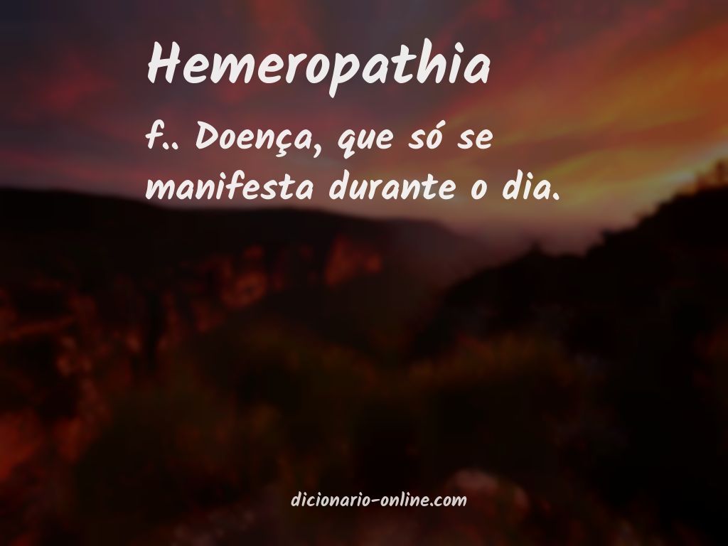 Significado de hemeropathia