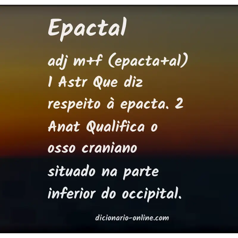 Significado de epactal