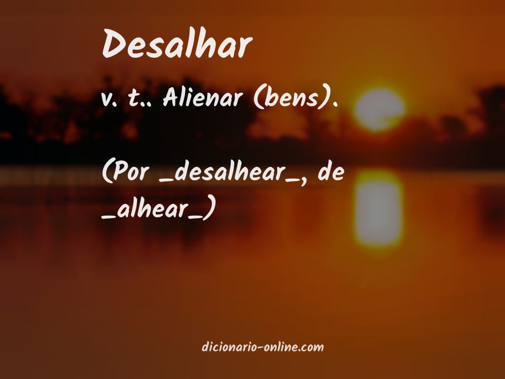 Significado de desalhar