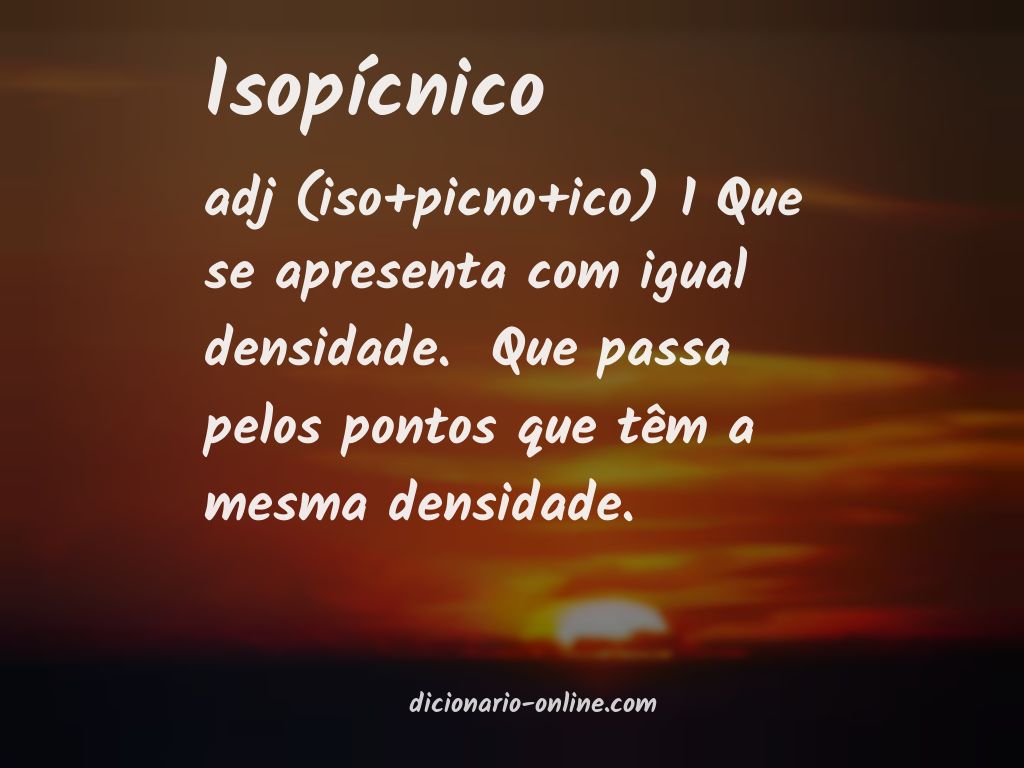 Significado de isopícnico