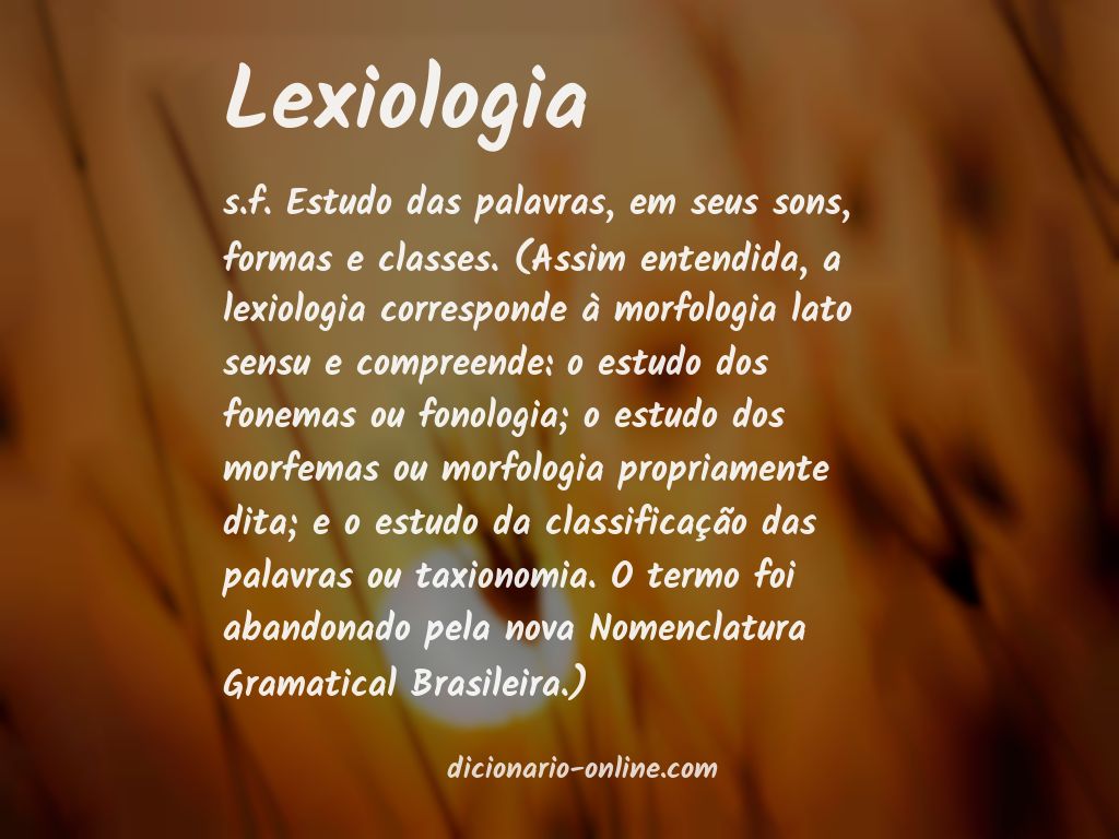 Significado de lexiologia