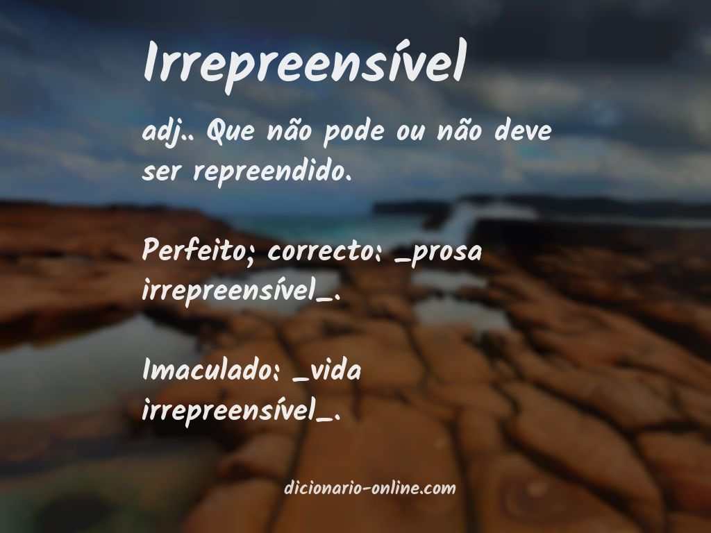 Significado de irrepreensível