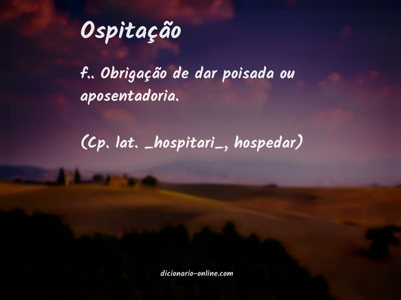 Significado de ospitação