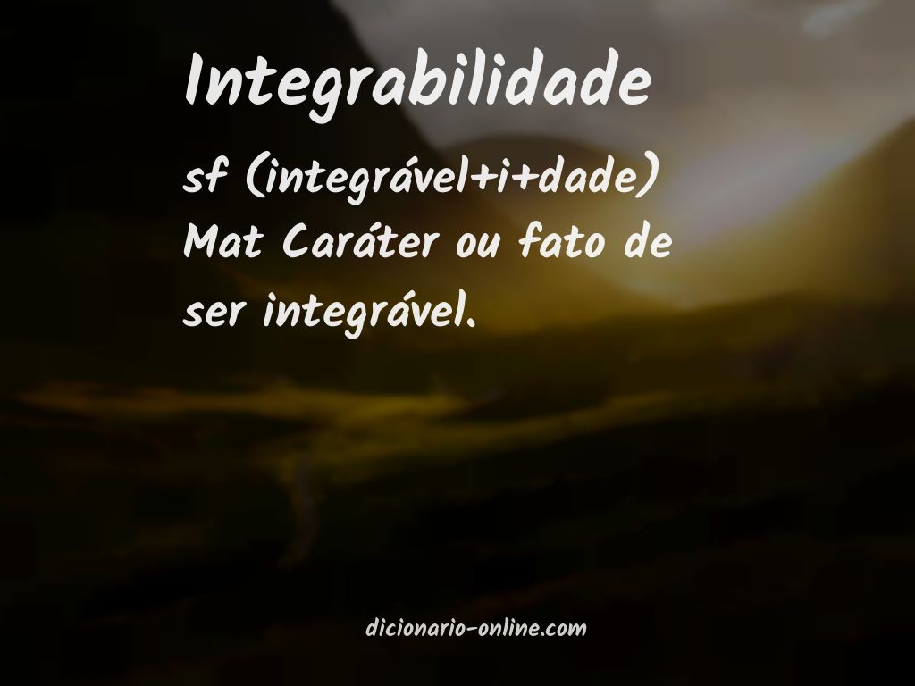 Significado de integrabilidade