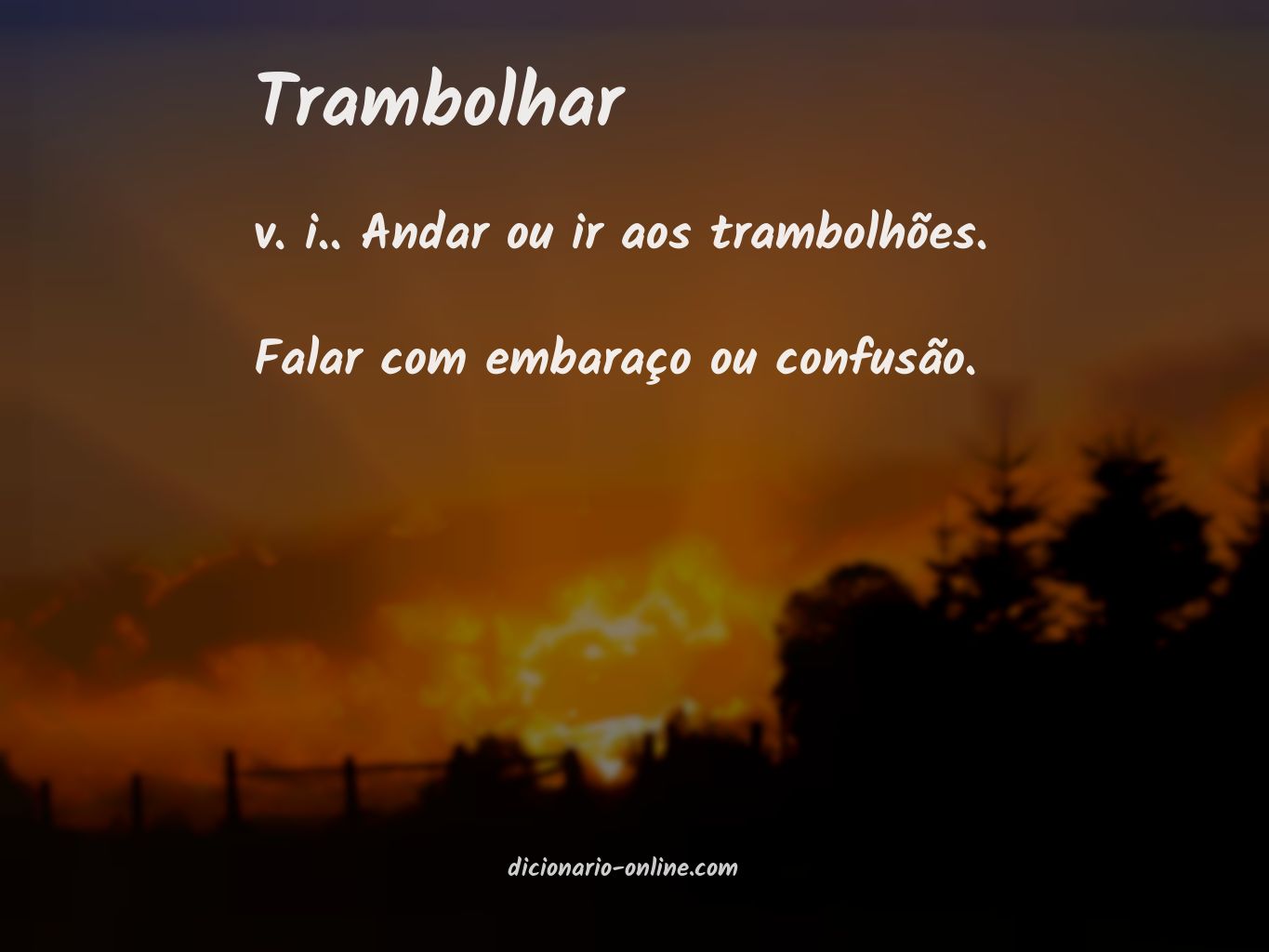 Significado de trambolhar