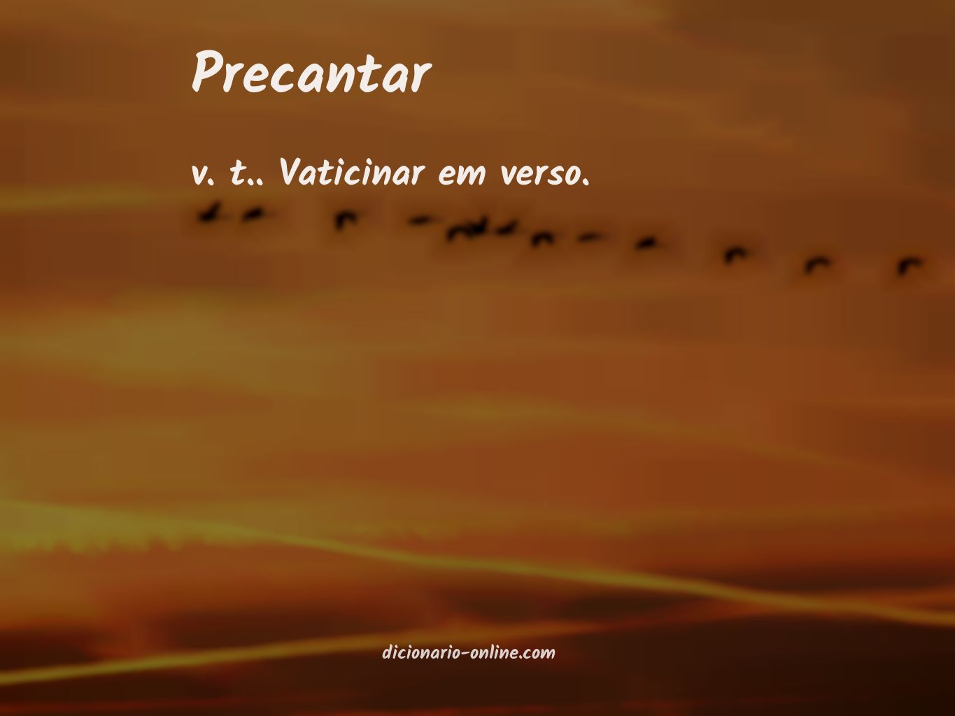 Significado de precantar