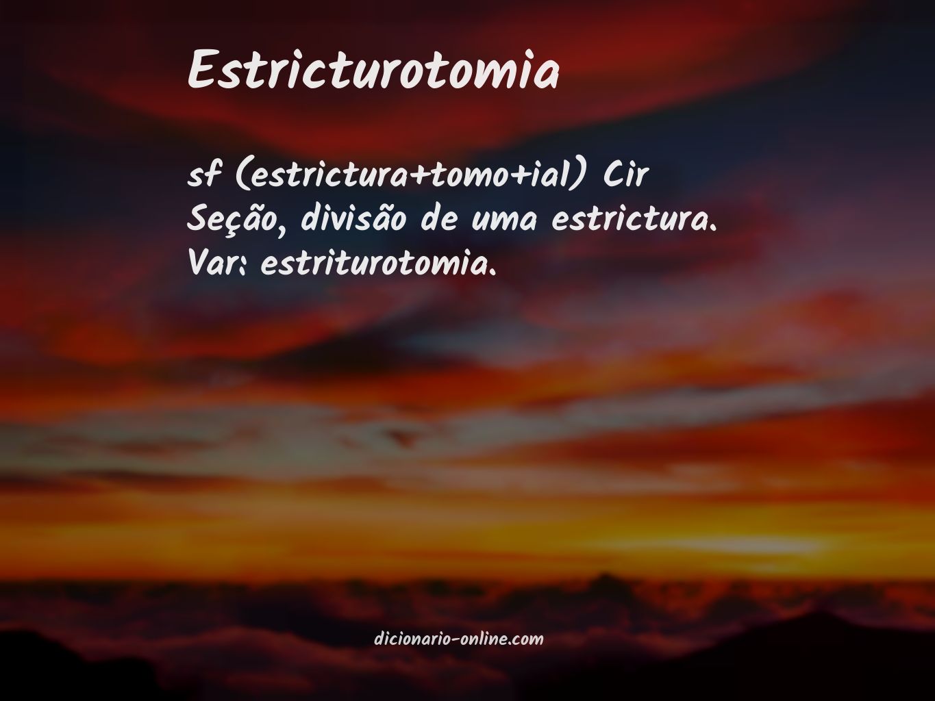 Significado de estricturotomia