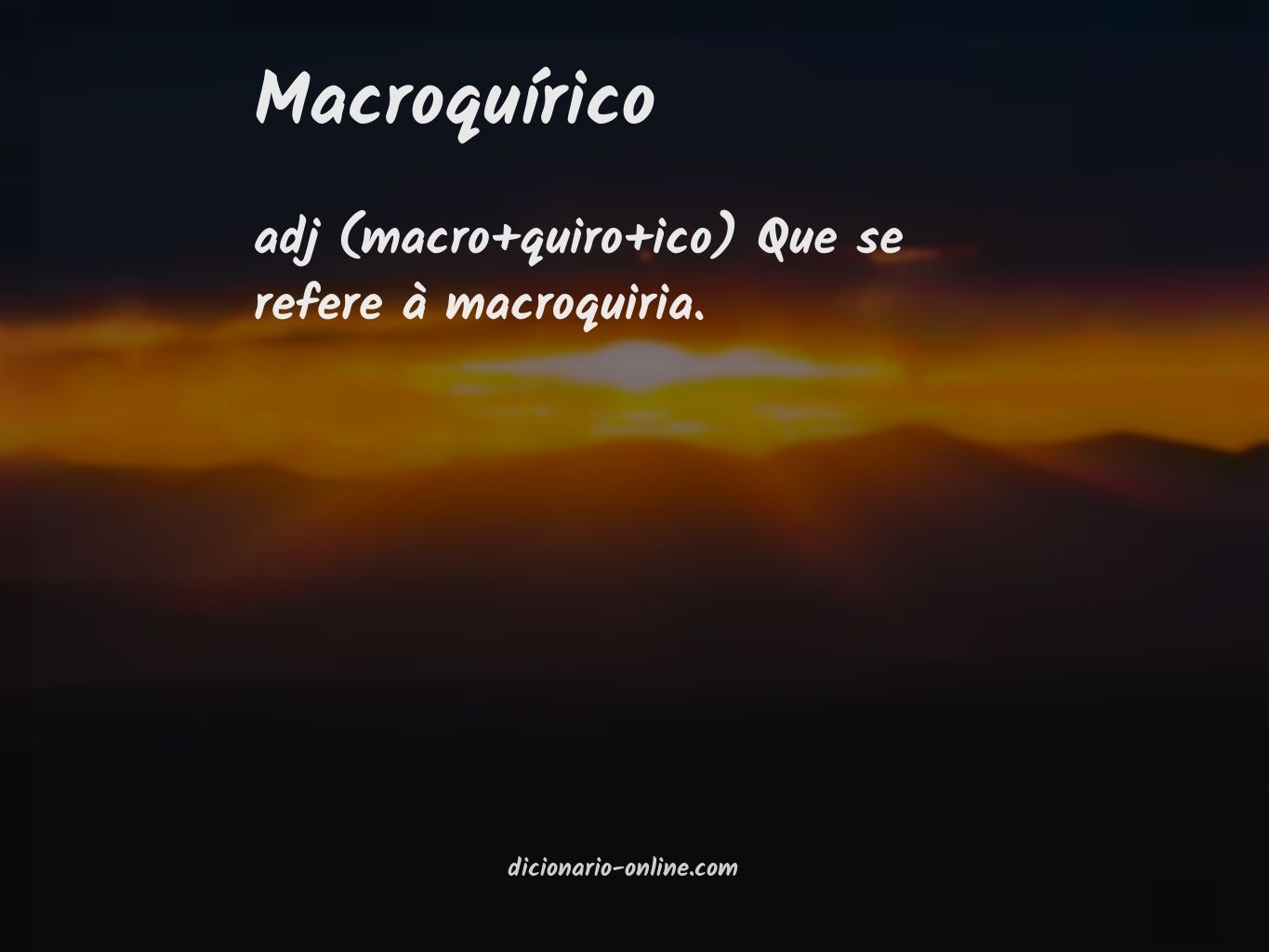 Significado de macroquírico