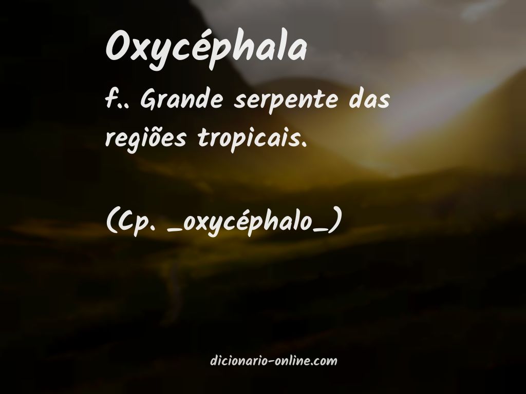 Significado de oxycéphala