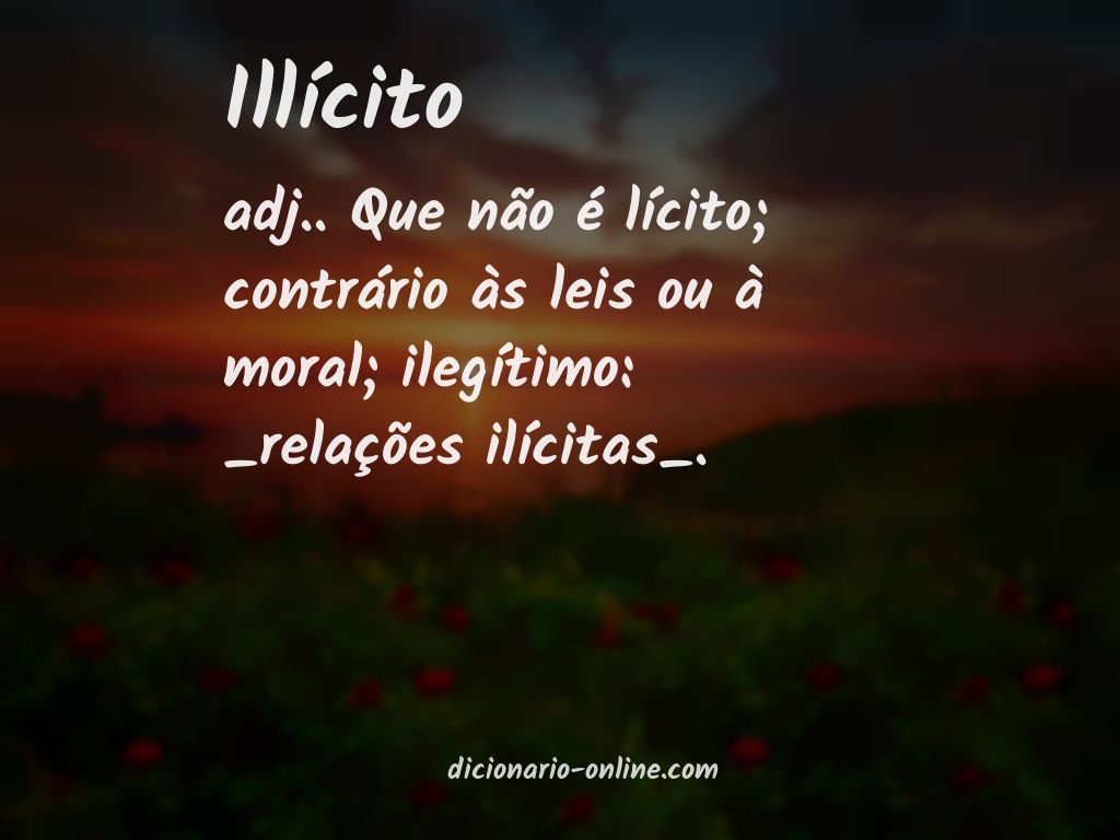 Significado de illícito