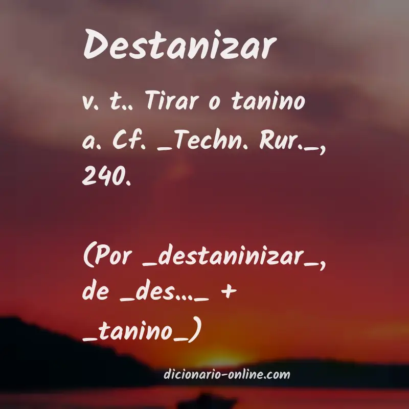 Significado de destanizar