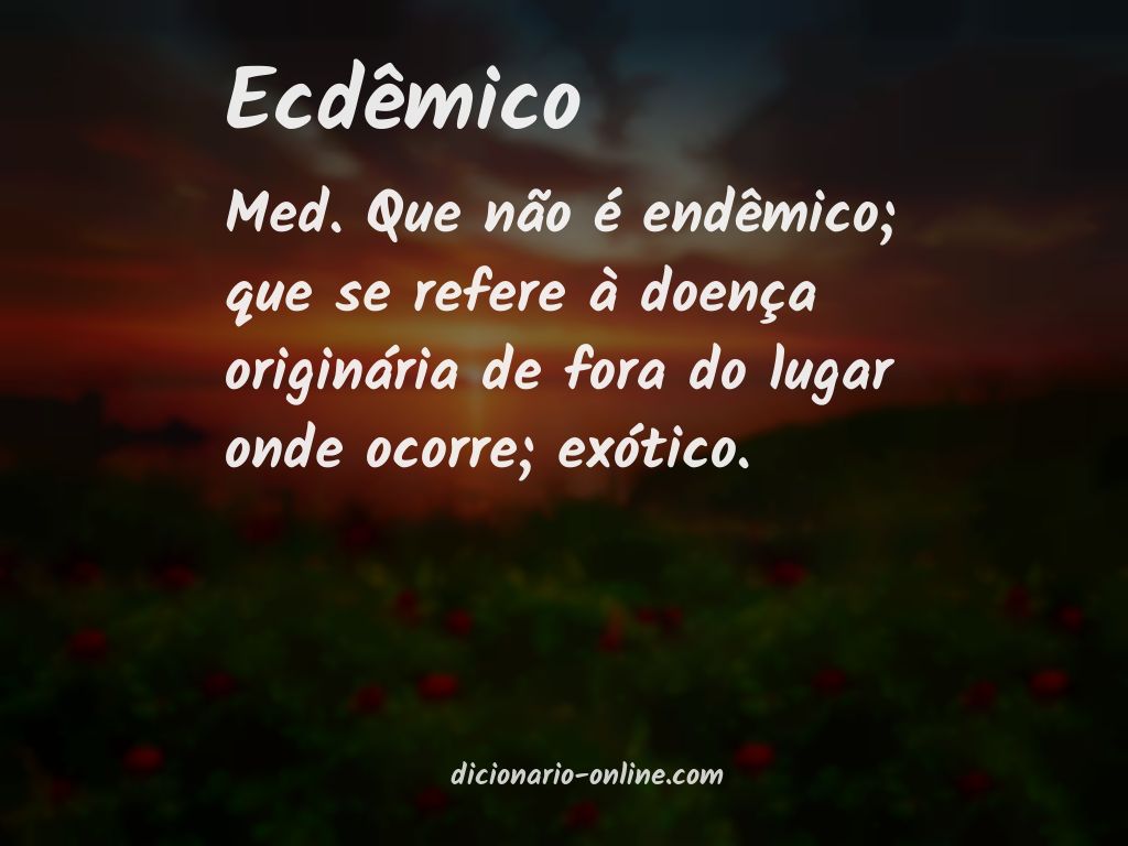 Significado de ecdêmico