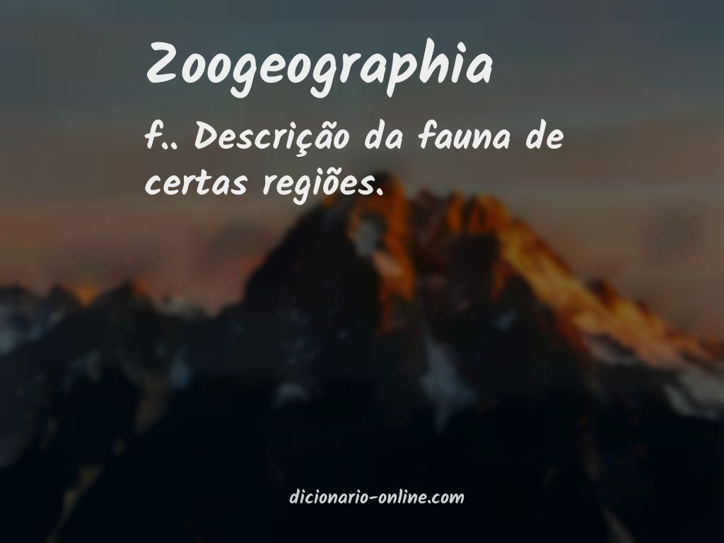 Significado de zoogeographia