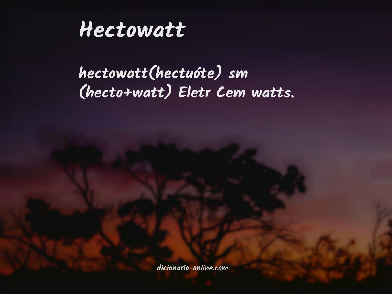 Significado de hectowatt