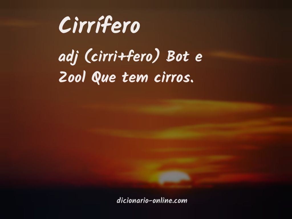 Significado de cirrífero