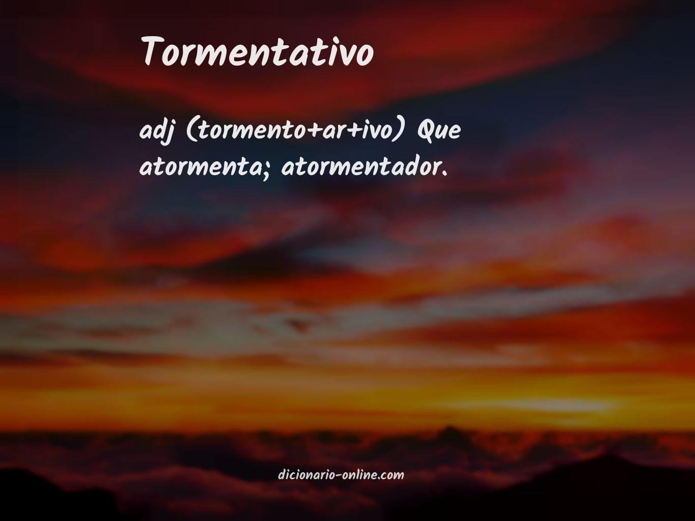 Significado de tormentativo