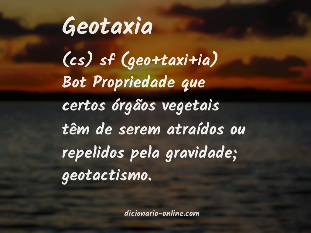 Significado de geotaxia