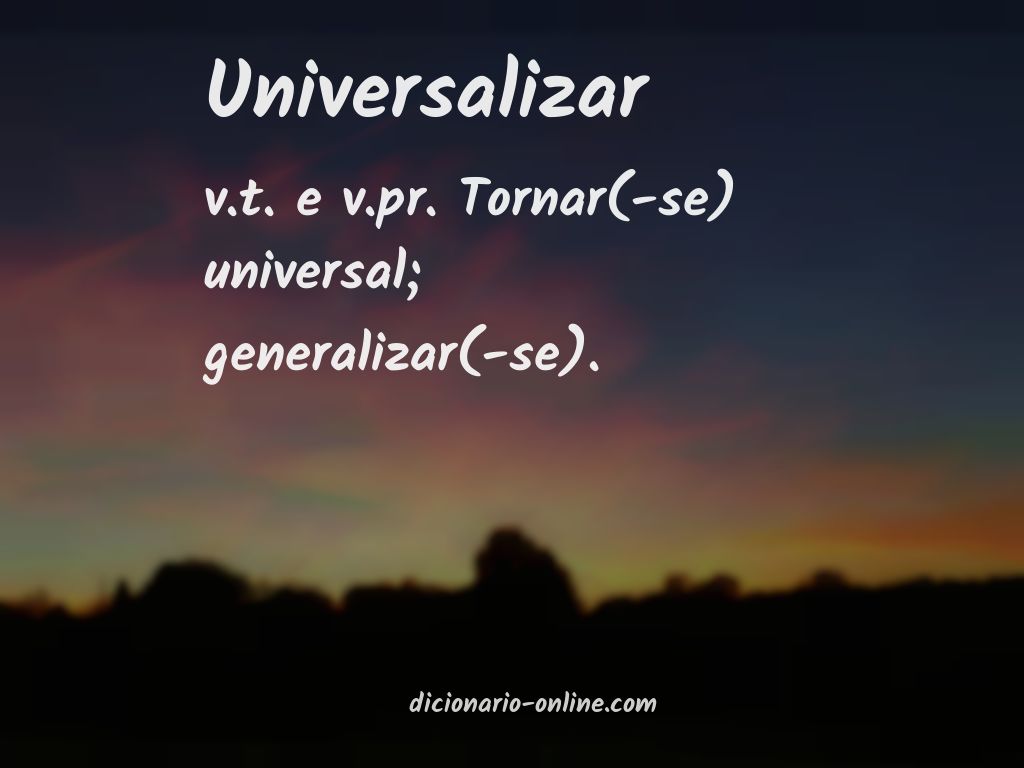 Significado de universalizar