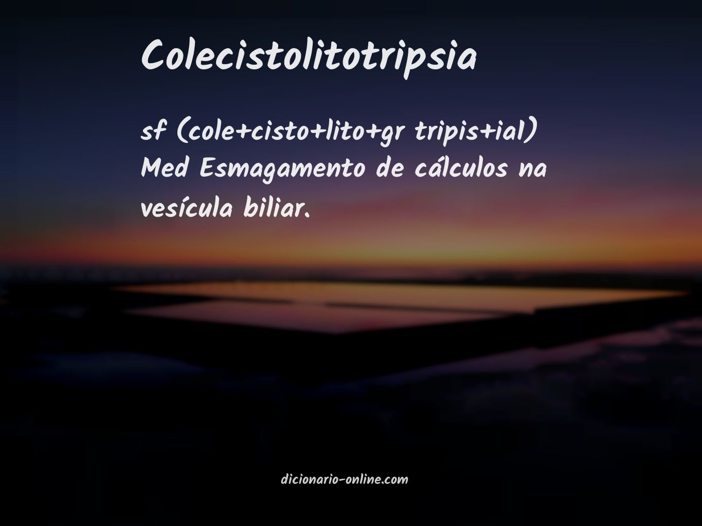 Significado de colecistolitotripsia