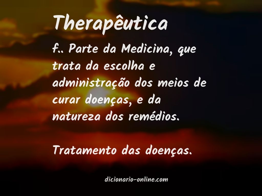 Significado de therapêutica