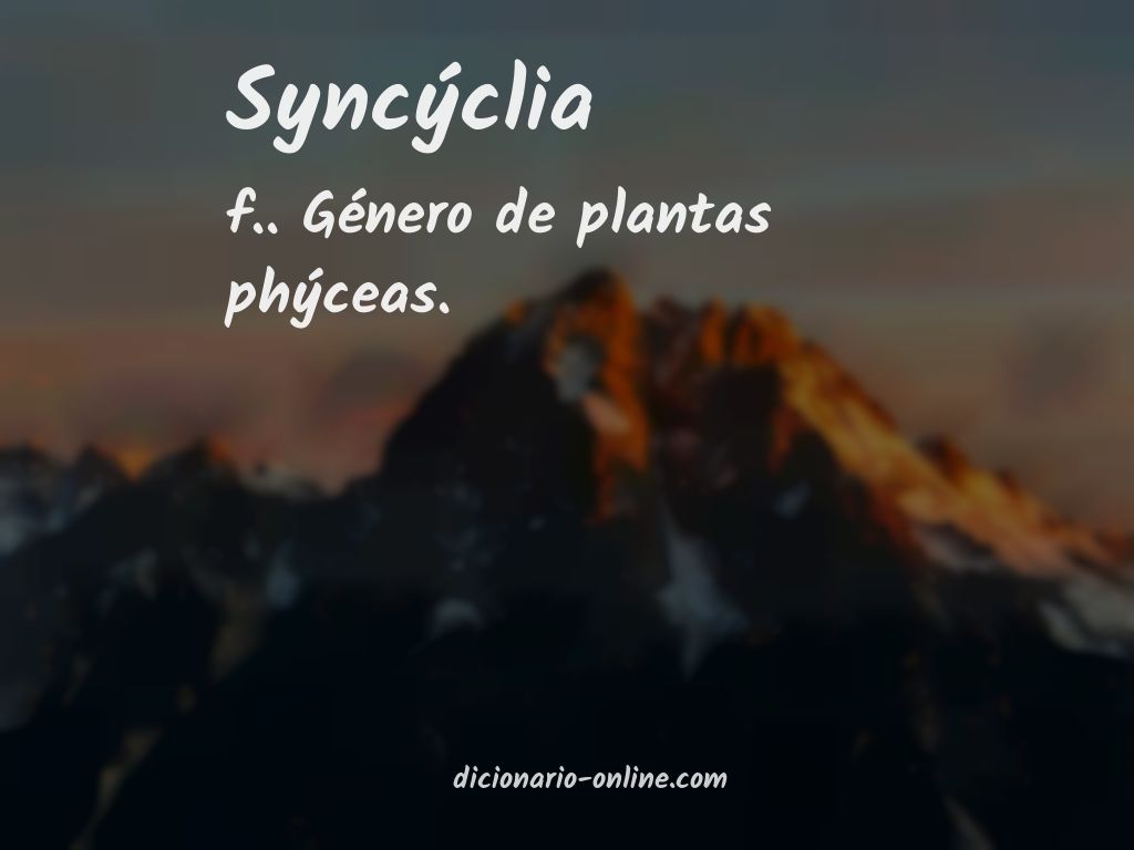 Significado de syncýclia