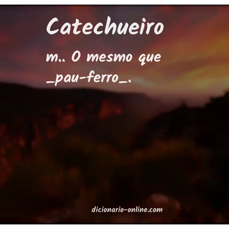 Significado de catechueiro
