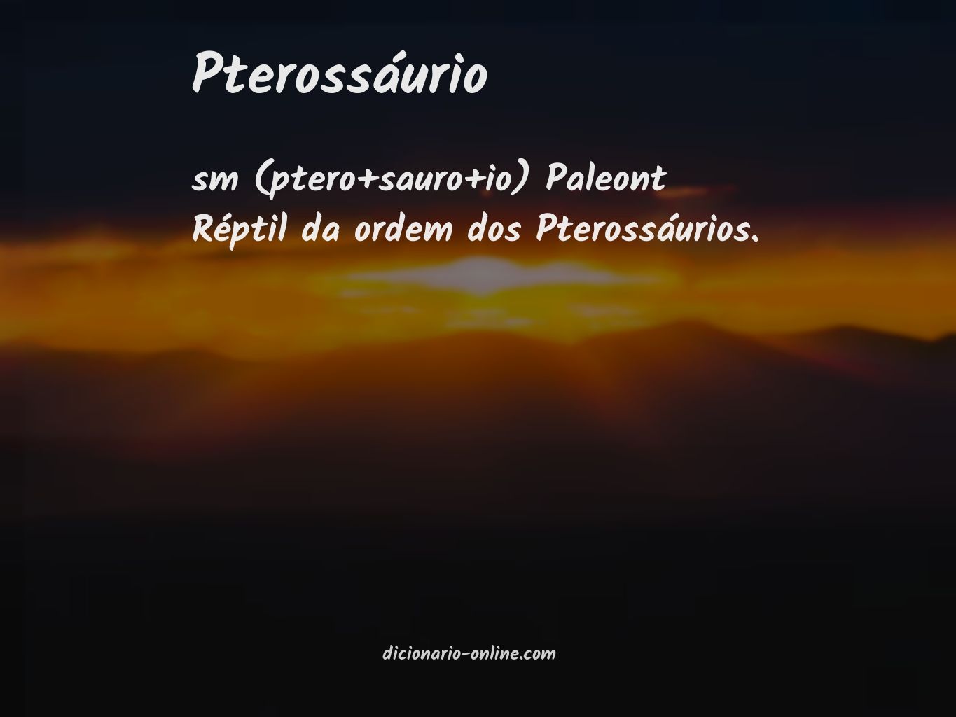 Significado de pterossáurio