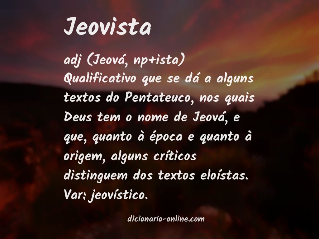 Significado de jeovista