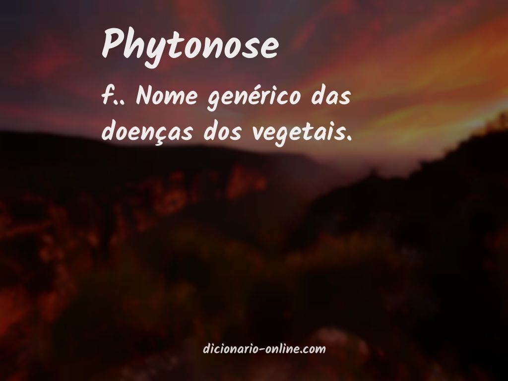 Significado de phytonose