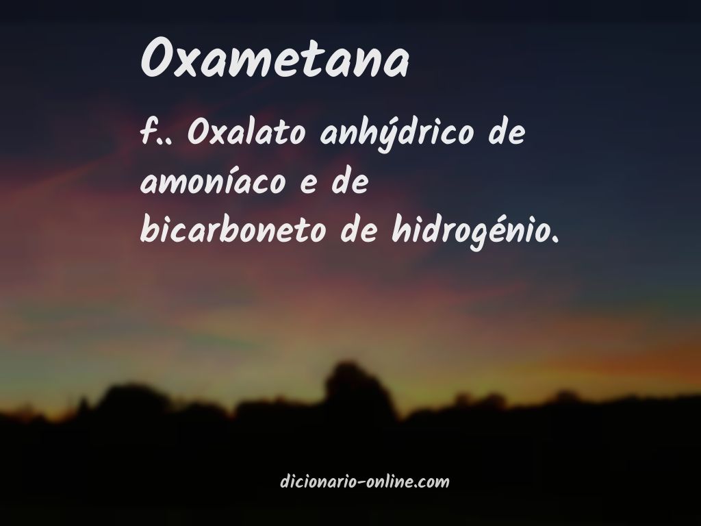 Significado de oxametana