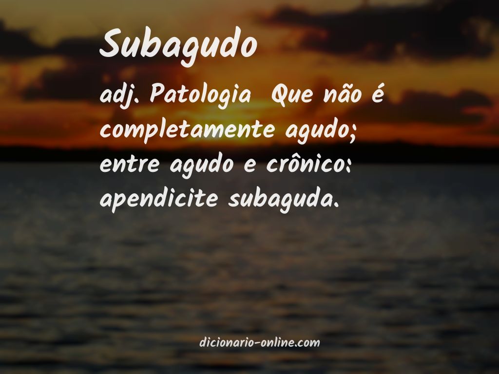 Significado de subagudo