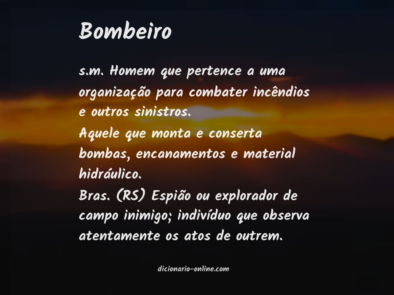 Significado de bombeiro