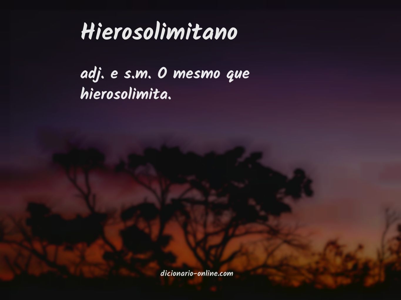 Significado de hierosolimitano