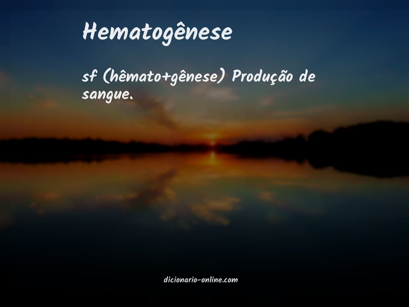 Significado de hematogênese