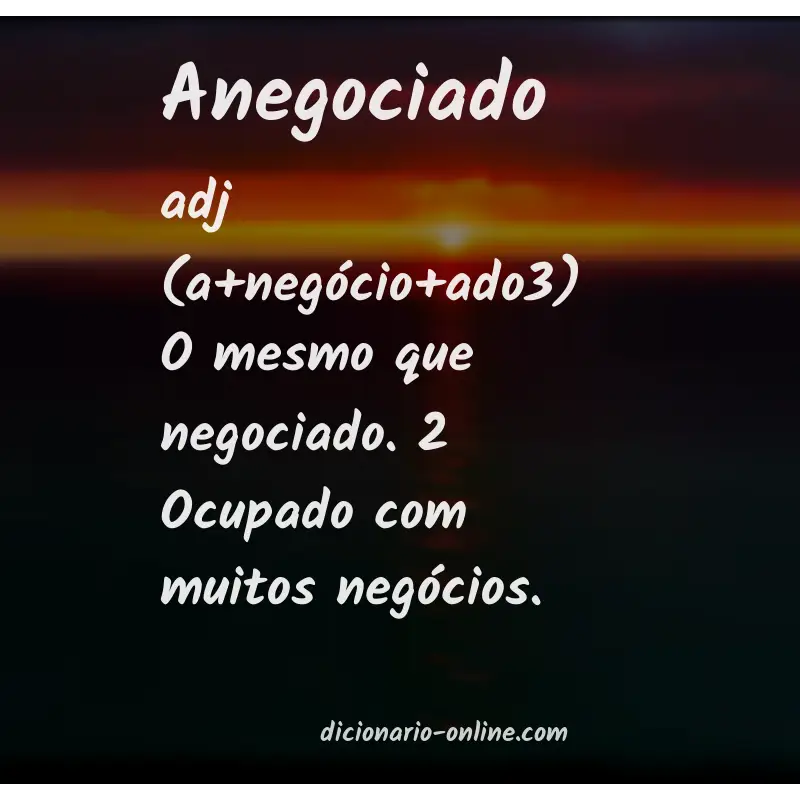 Significado de anegociado