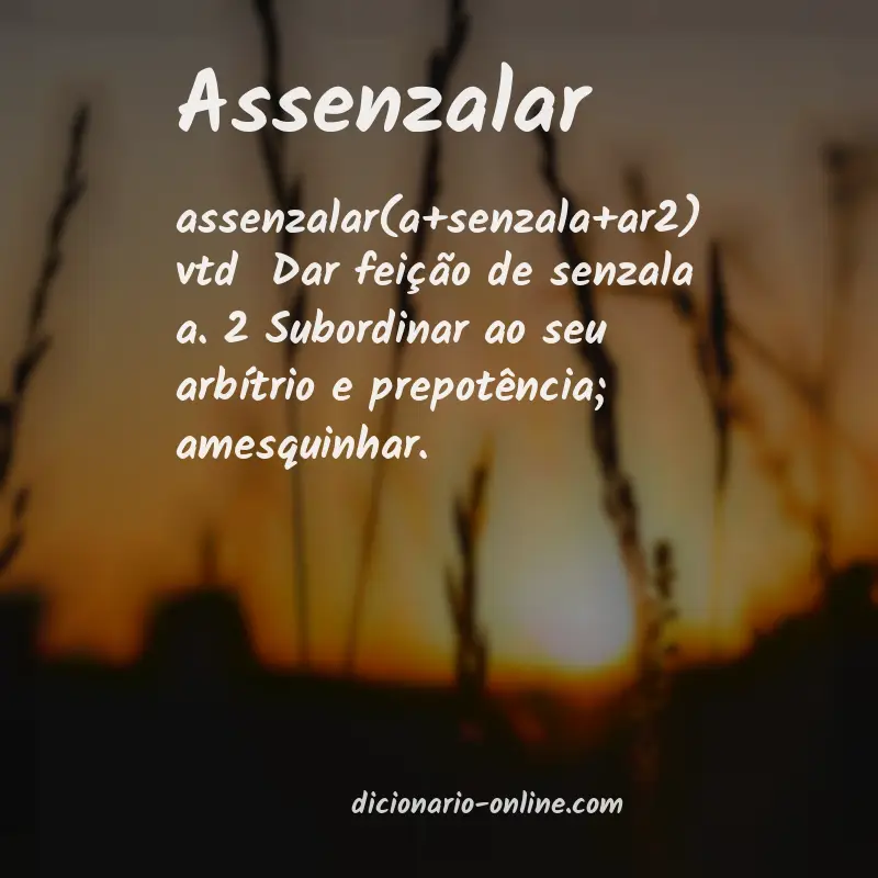 Significado de assenzalar