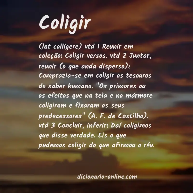 Significado de coligir