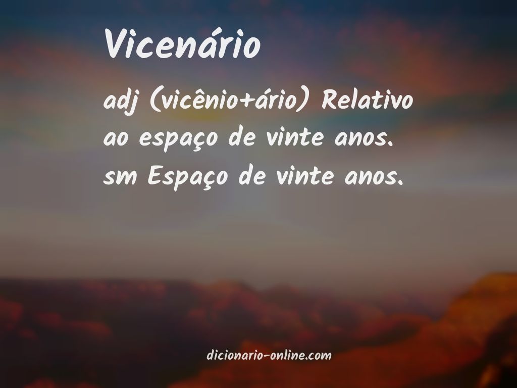 Significado de vicenário