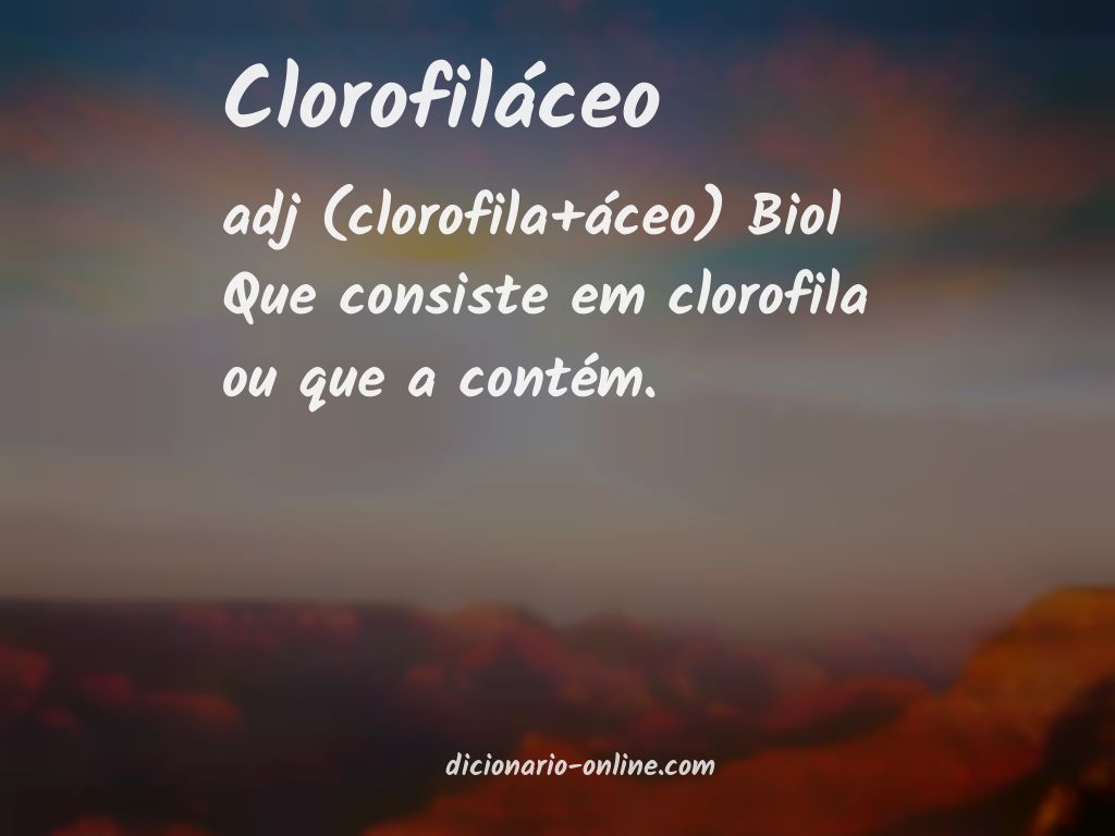 Significado de clorofiláceo