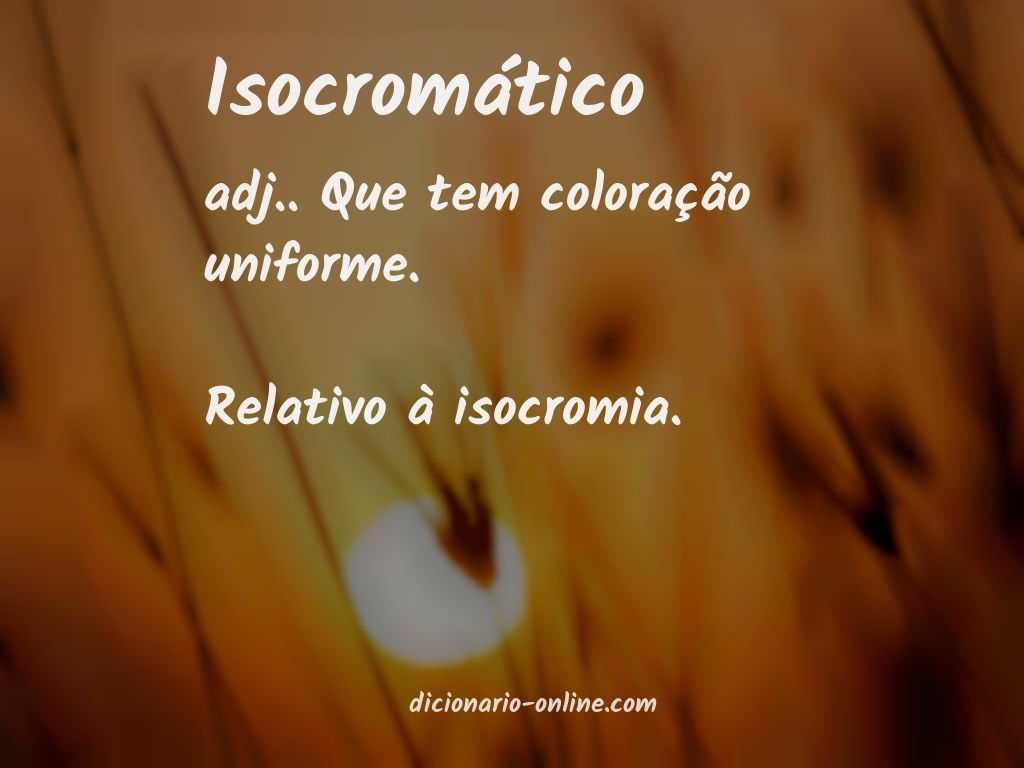 Significado de isocromático