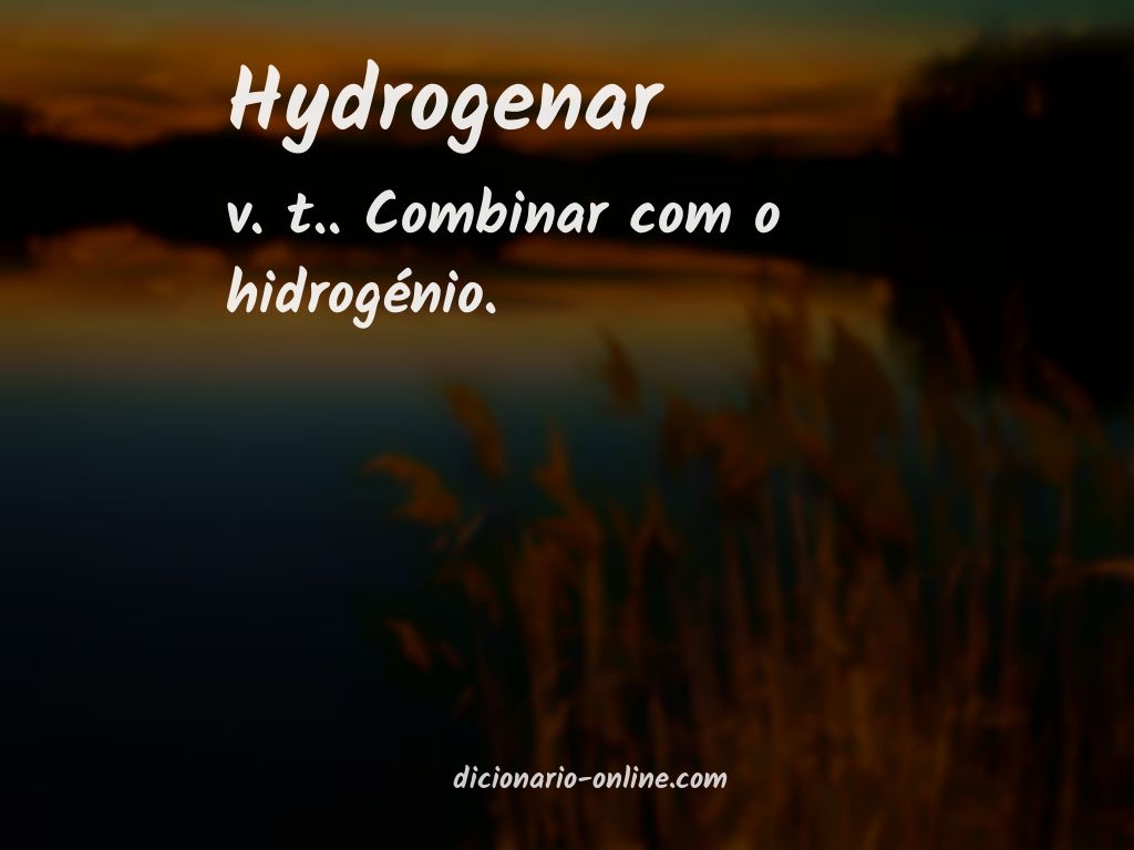 Significado de hydrogenar