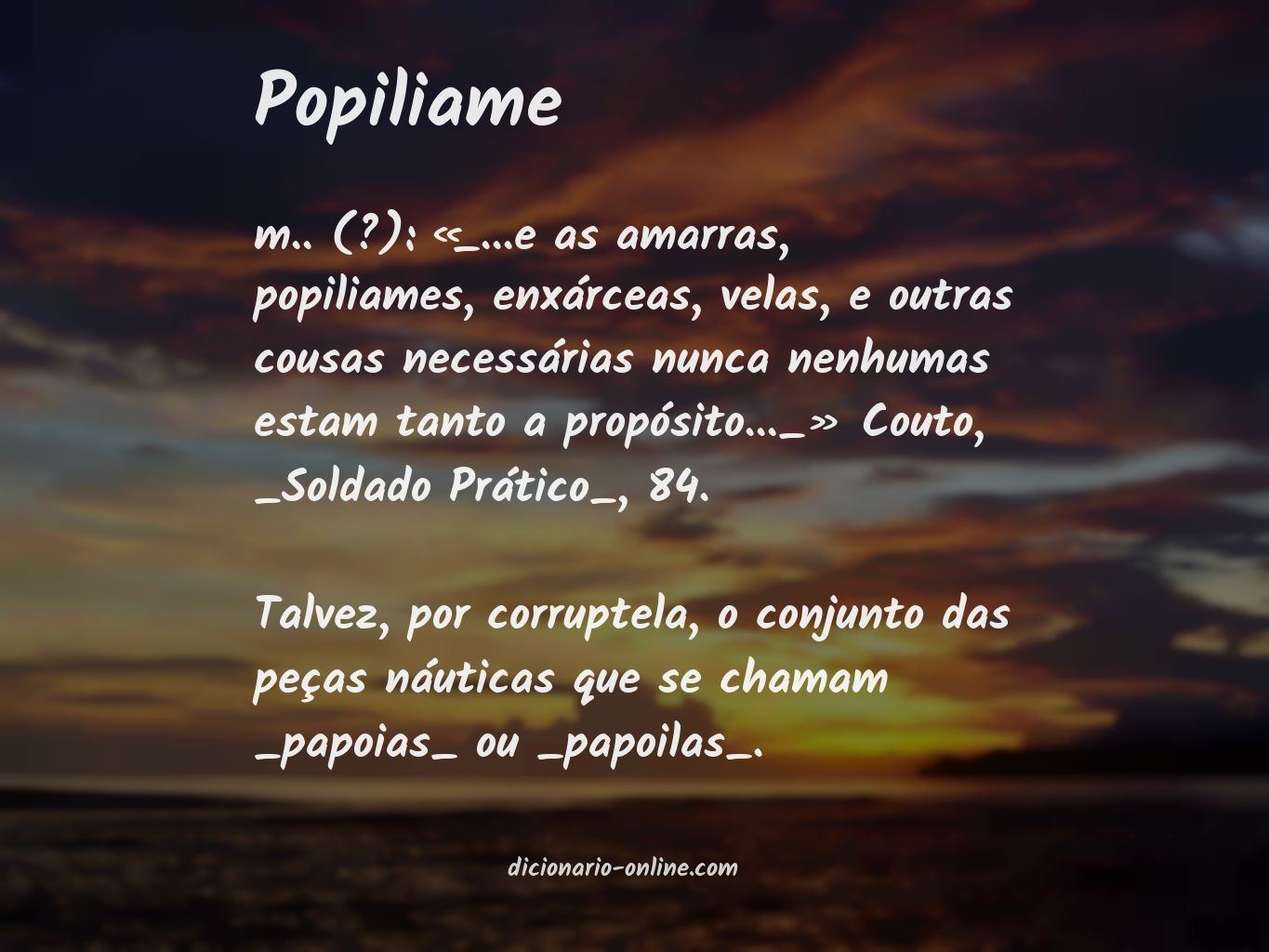 Significado de popiliame