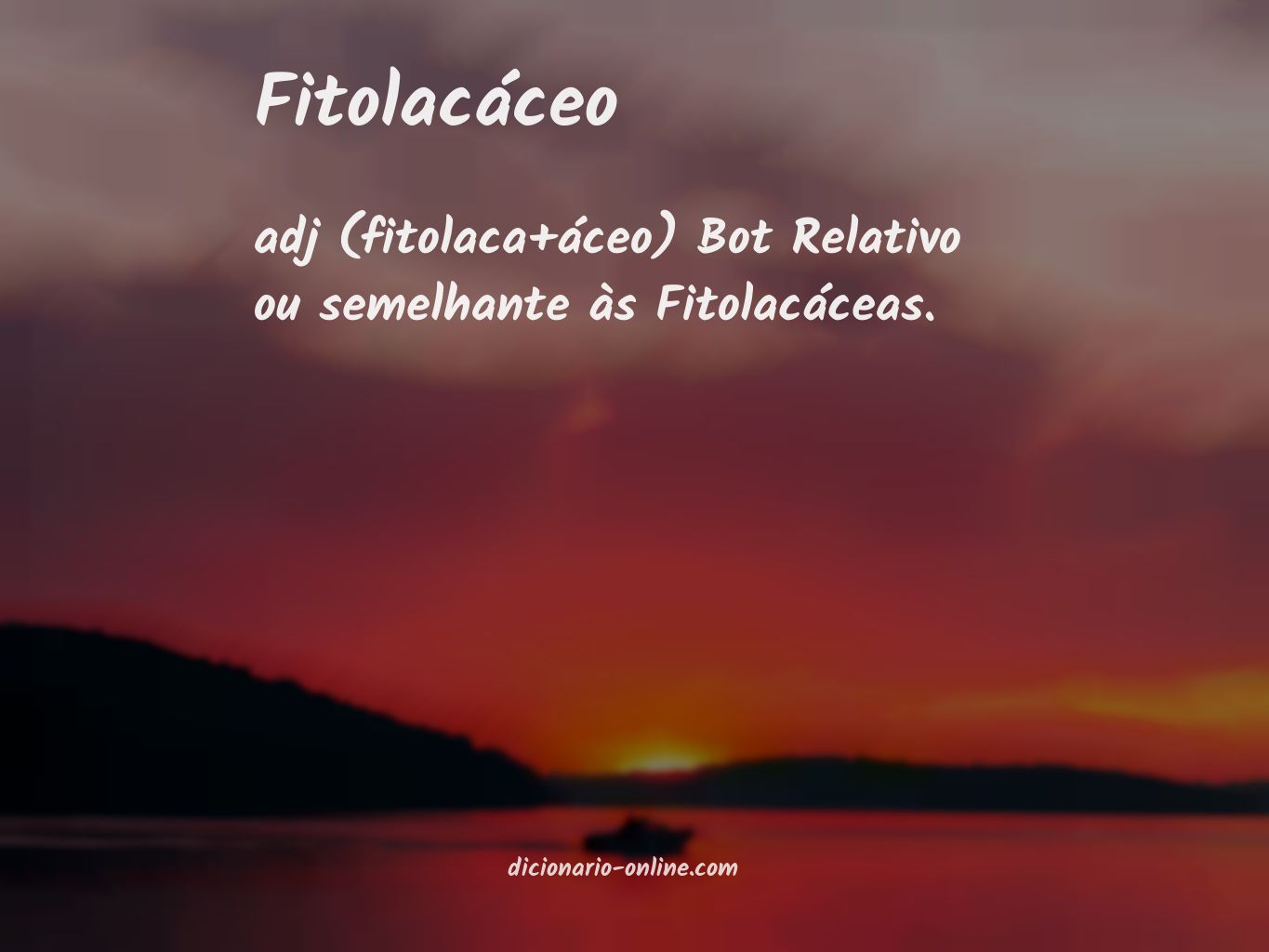 Significado de fitolacáceo