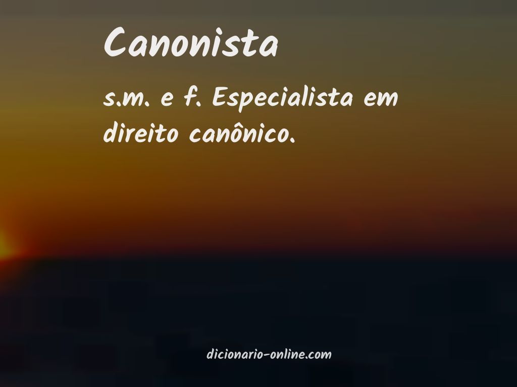 Significado de canonista