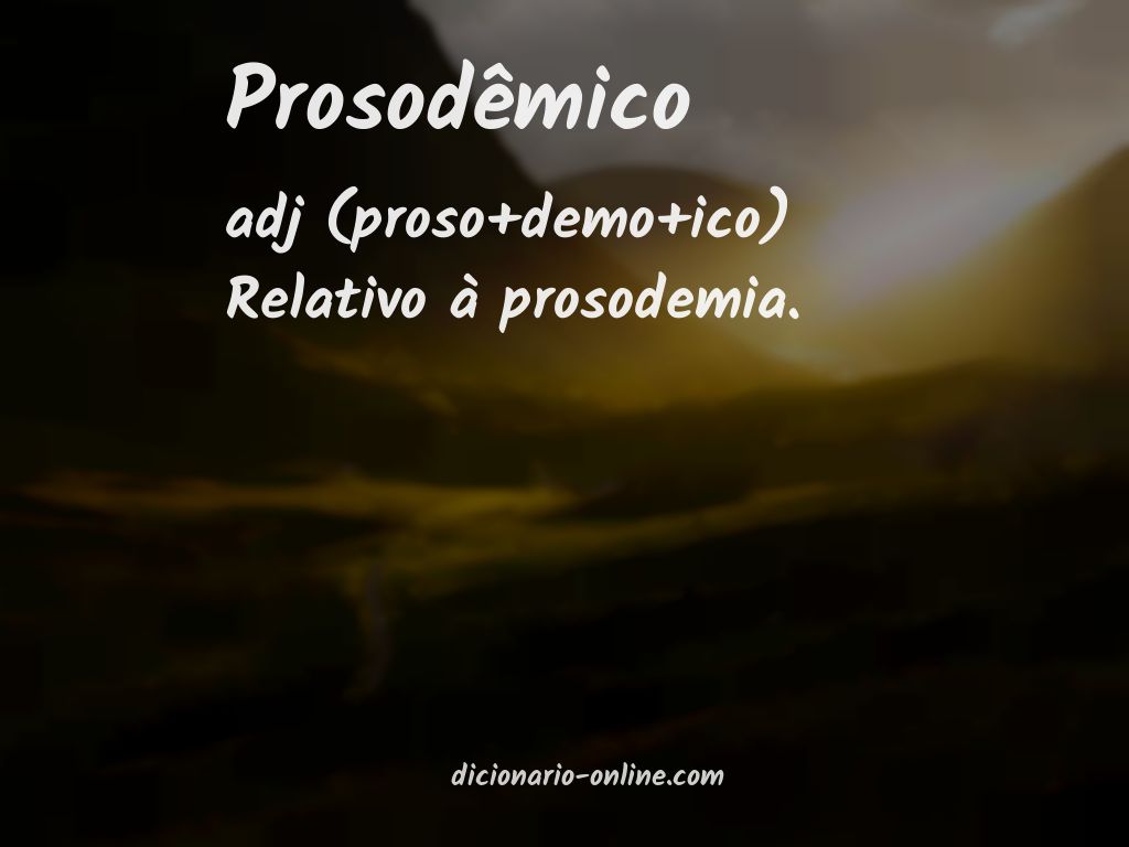 Significado de prosodêmico