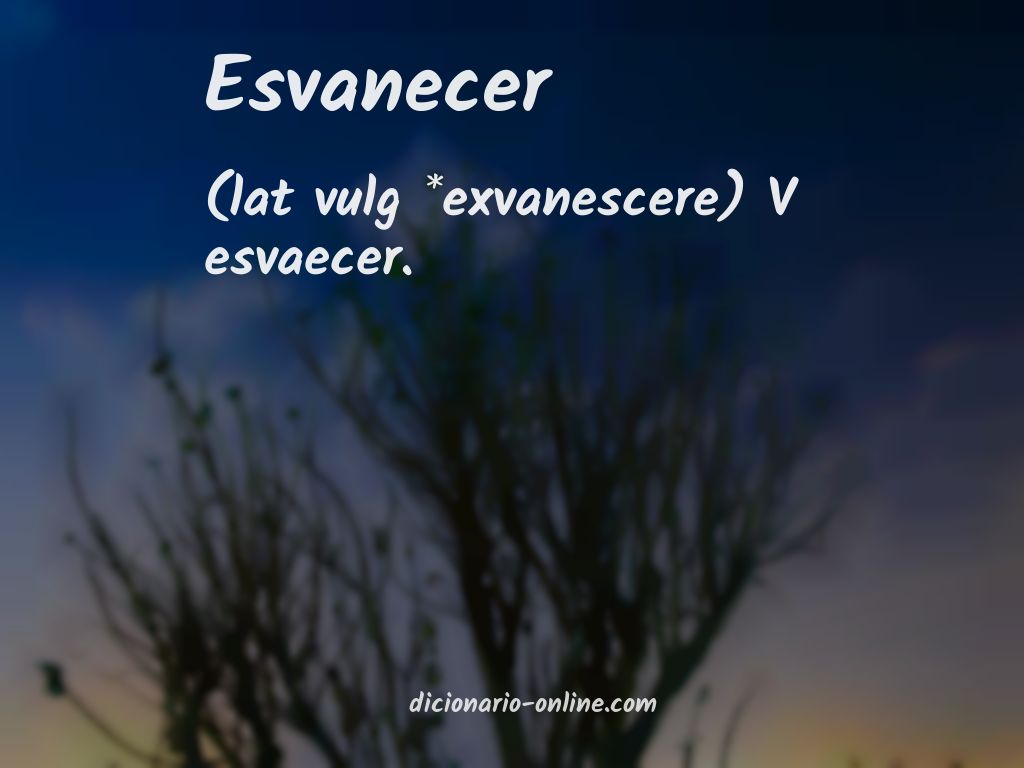 Significado de esvanecer