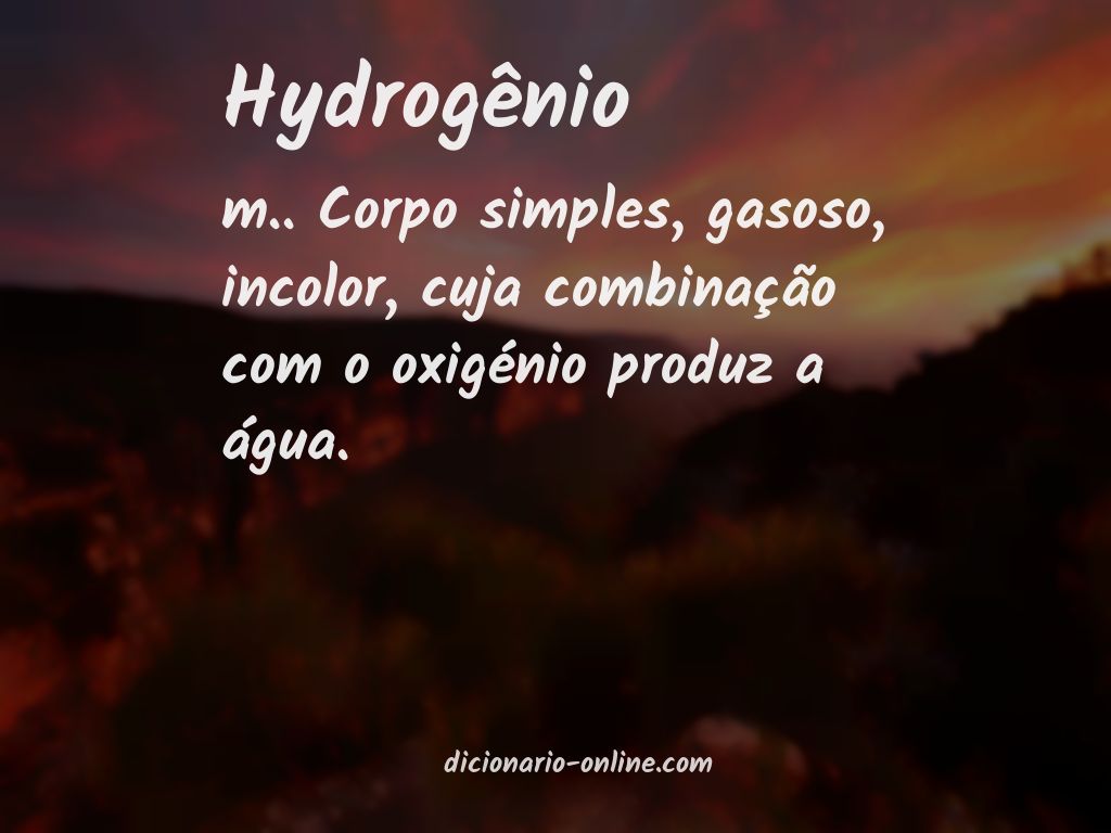 Significado de hydrogênio