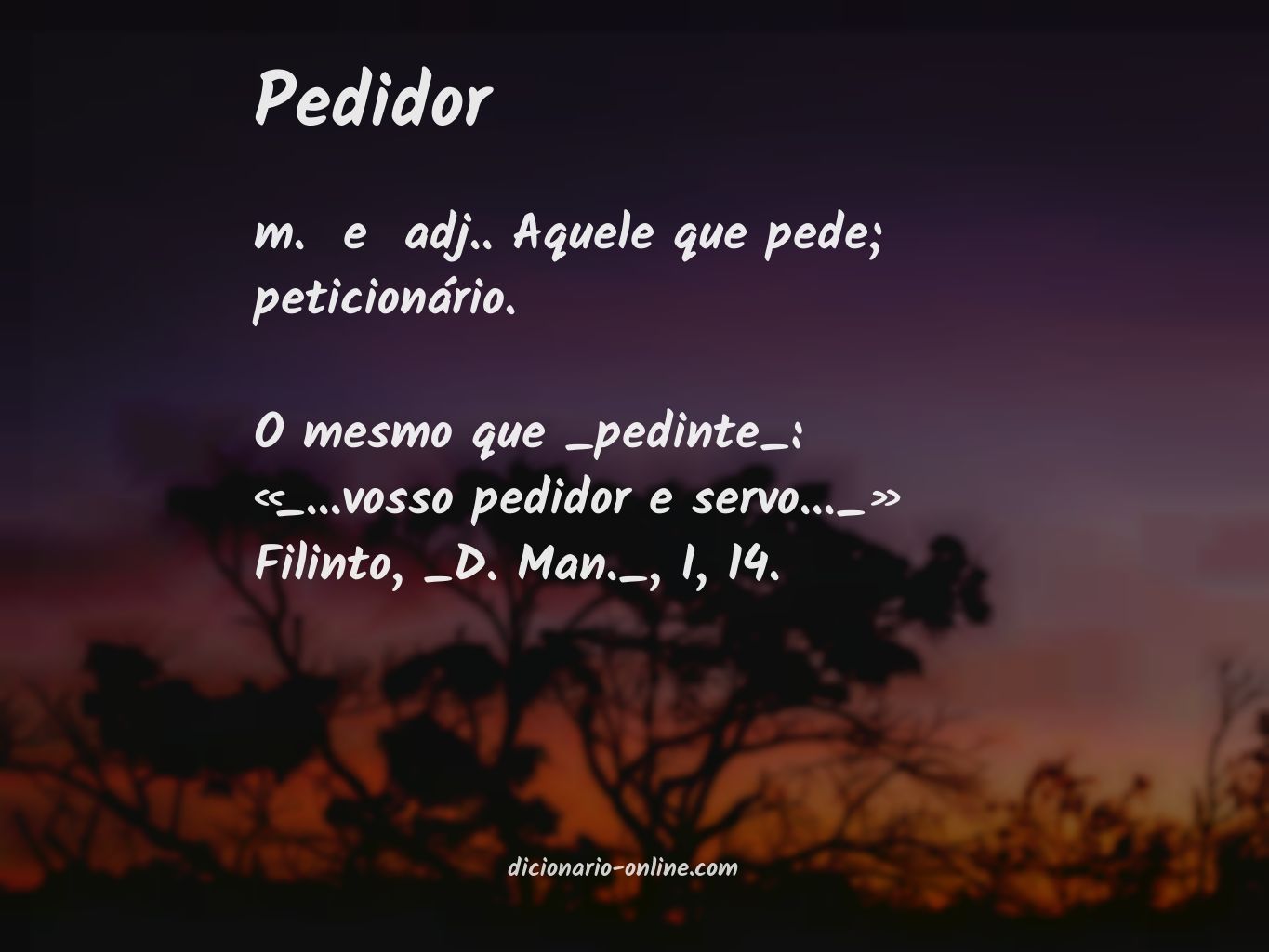 Significado de pedidor